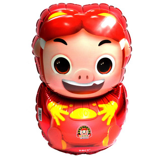 动漫装饰喜庆铝膜充气猪猪侠大不倒翁气球dw-006