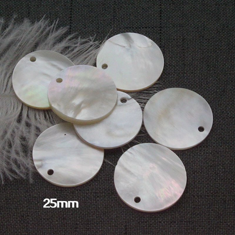 天然珍珠母贝白蝶贝圆片长款几何耳环 diy手工创贝壳饰品配件