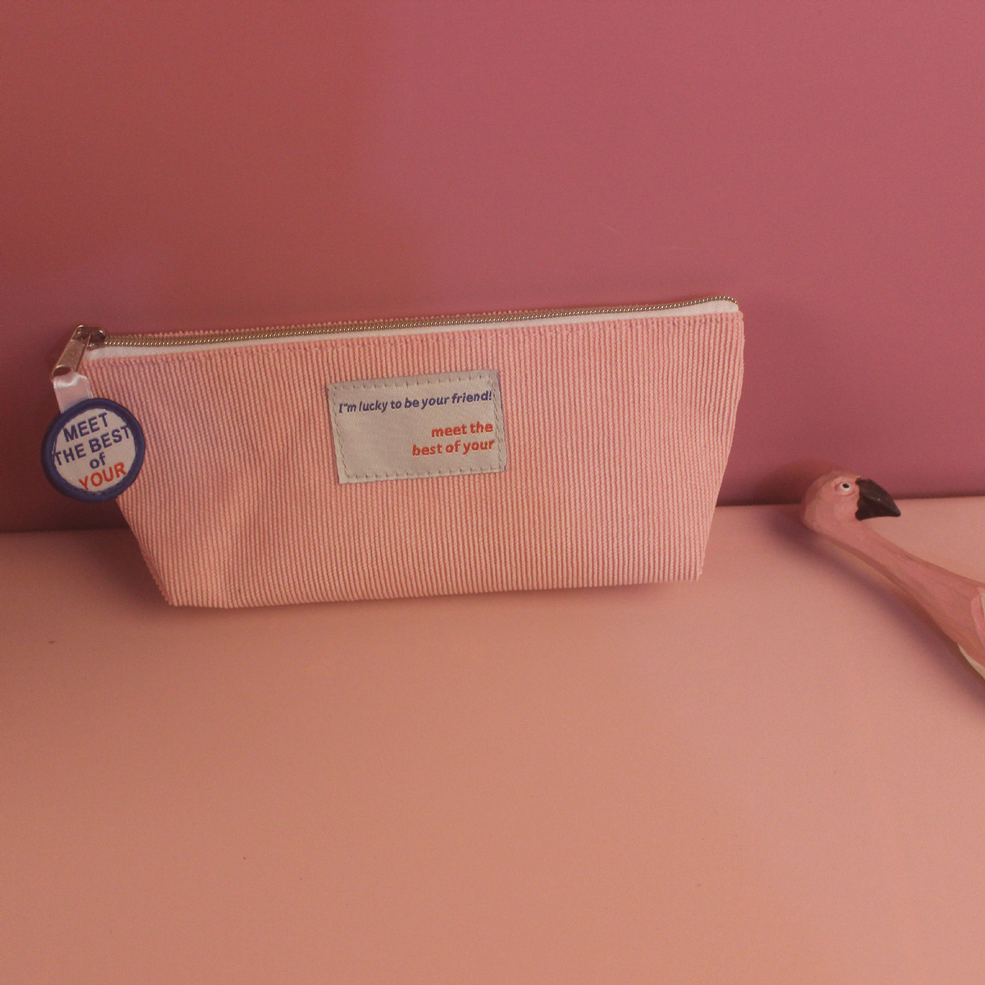 创想小清晰耐看百搭灯芯绒创意笔袋学生笔袋收纳文具