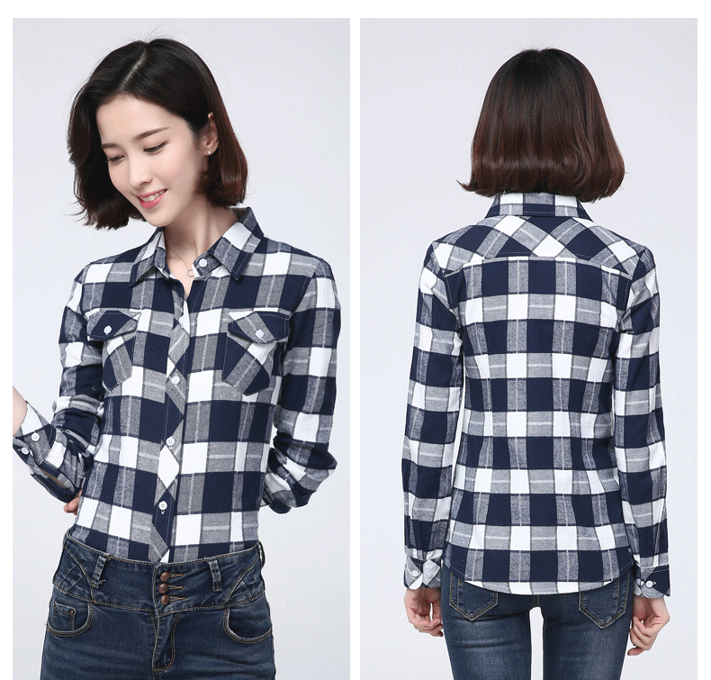 小格子衬衫女长袖2020春装新款学生衬衣小清新纯棉百搭