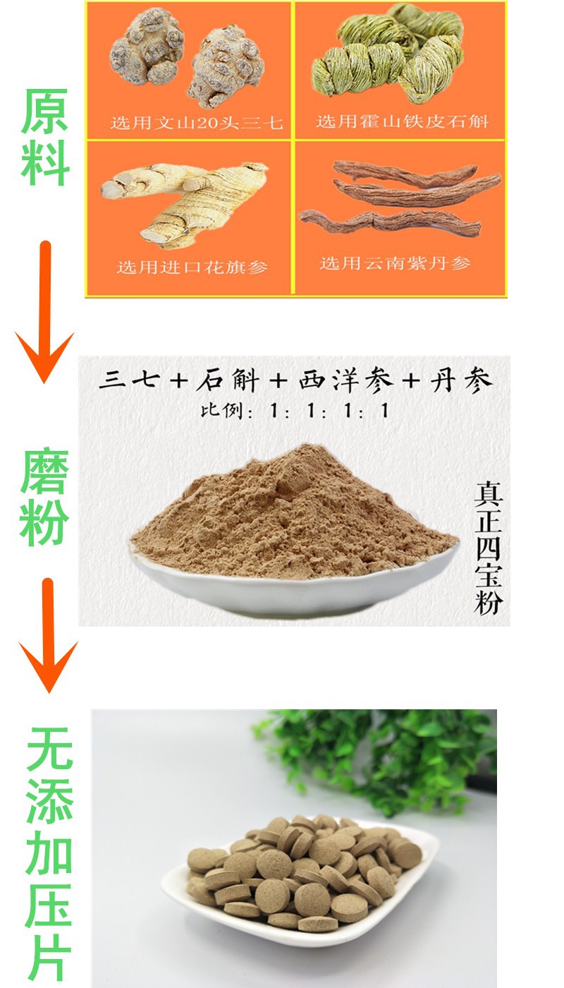 四宝粉 三七粉 铁皮石斛 丹参 西洋参粉 四宝片花旗参片石斛批发