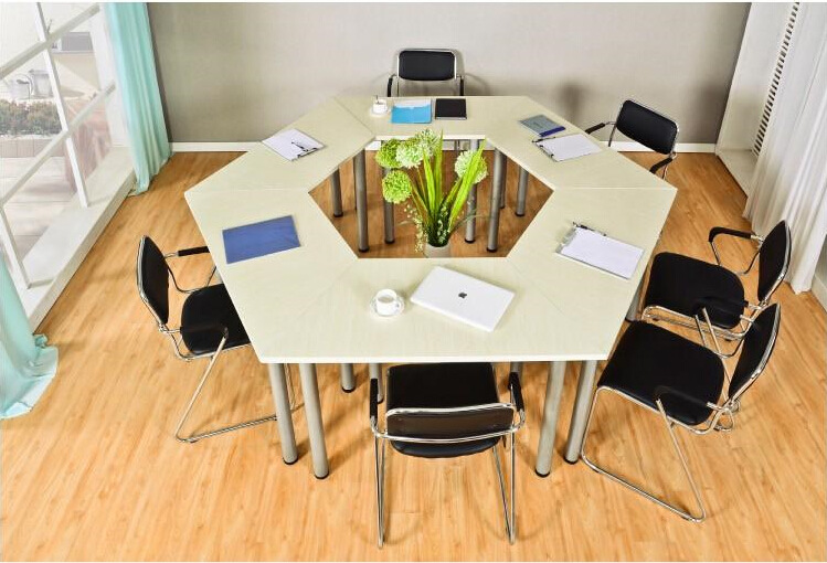 拼接会议多边桌条形办公桌六角培训学生课桌美术异形桌阳台小茶几