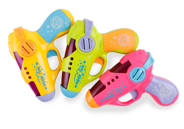 雅诺玩具 电动玩具枪 q版耐摔 发光发声儿童玩具手枪0-3岁