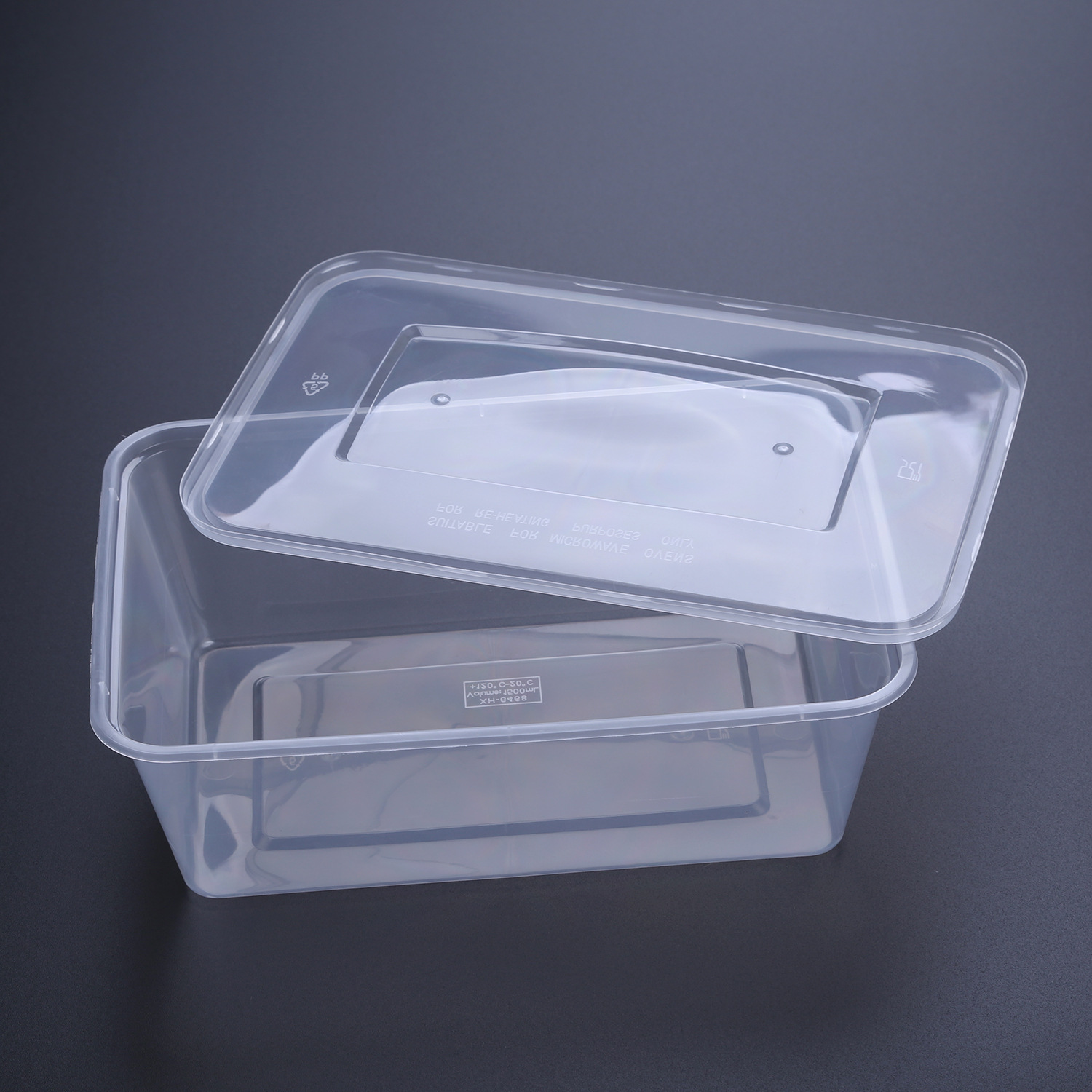 塑料pp注塑餐盒打包盒单格环保透明长方形1500ml