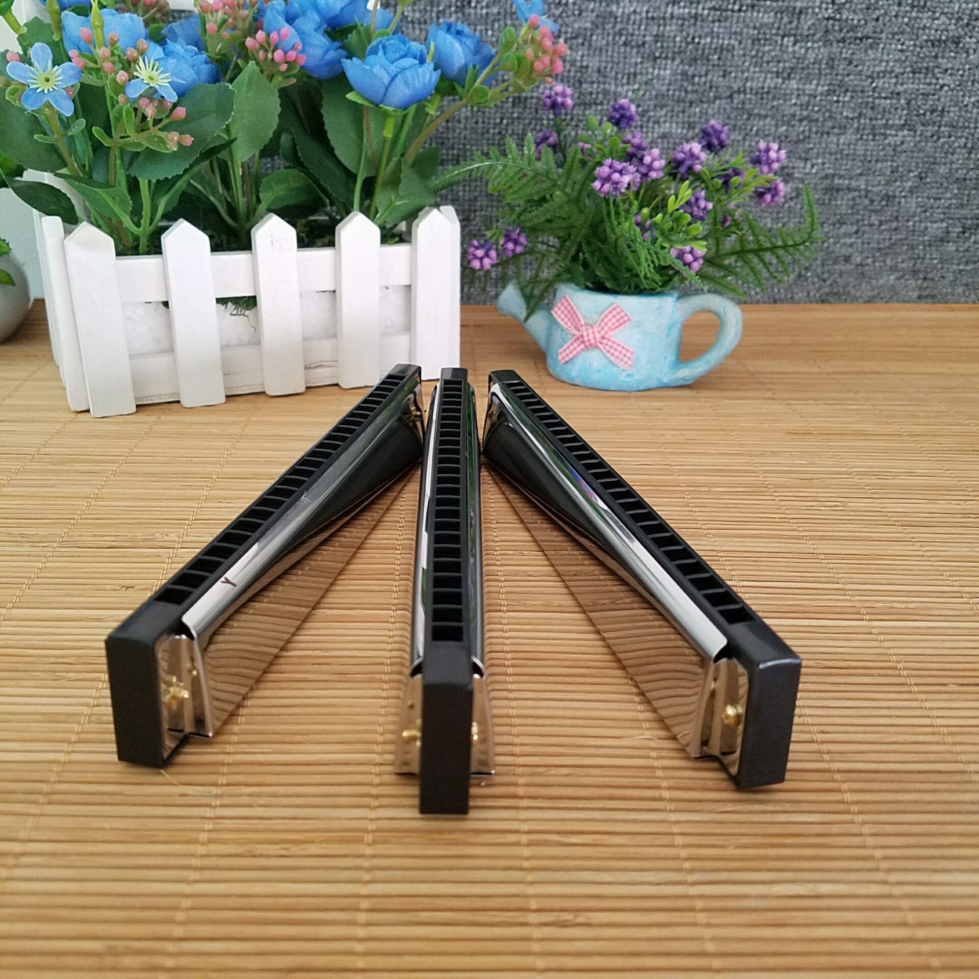 厂家批发大号金属口琴儿童初学入门口琴24孔口琴景区地摊热卖玩具