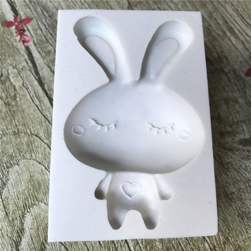 diy翻糖蛋糕装饰模具 大耳朵流氓兔模具巧克力模粘土装饰配