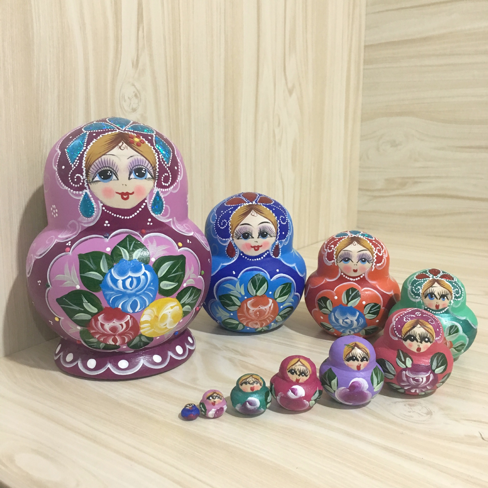 供应批发七层 大肚 十层套娃精美俄罗斯套娃工艺品家居摆饰品