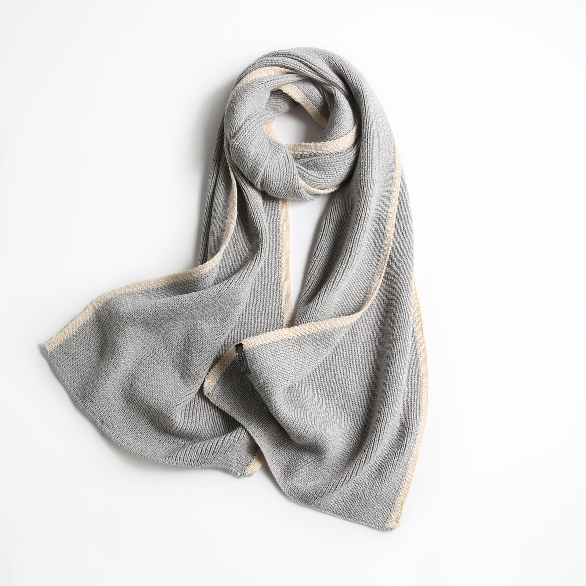 新款2018纯色包边撞色仿羊绒围巾 秋冬季韩版情侣款女士保暖披肩