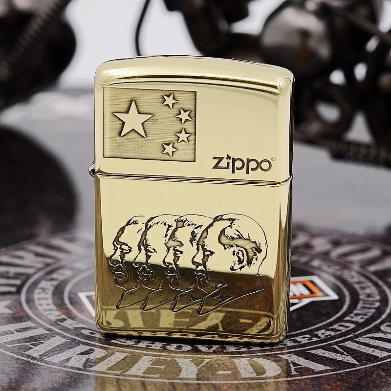 zippo 纯铜精雕 四大伟人