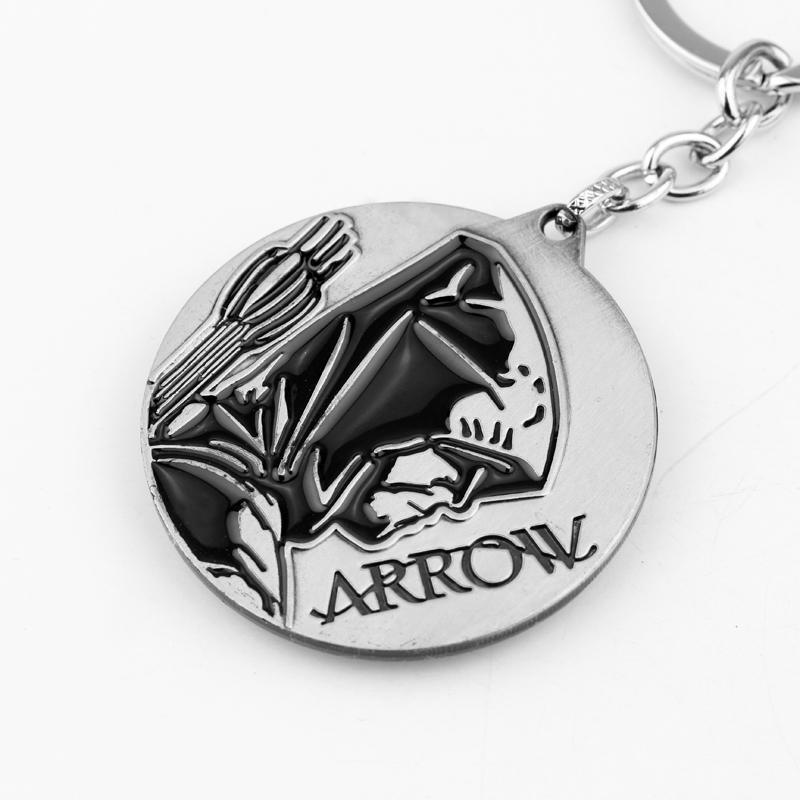 欧美影视周边 绿箭侠arrow双面钥匙扣金属挂件创意礼品外贸热销