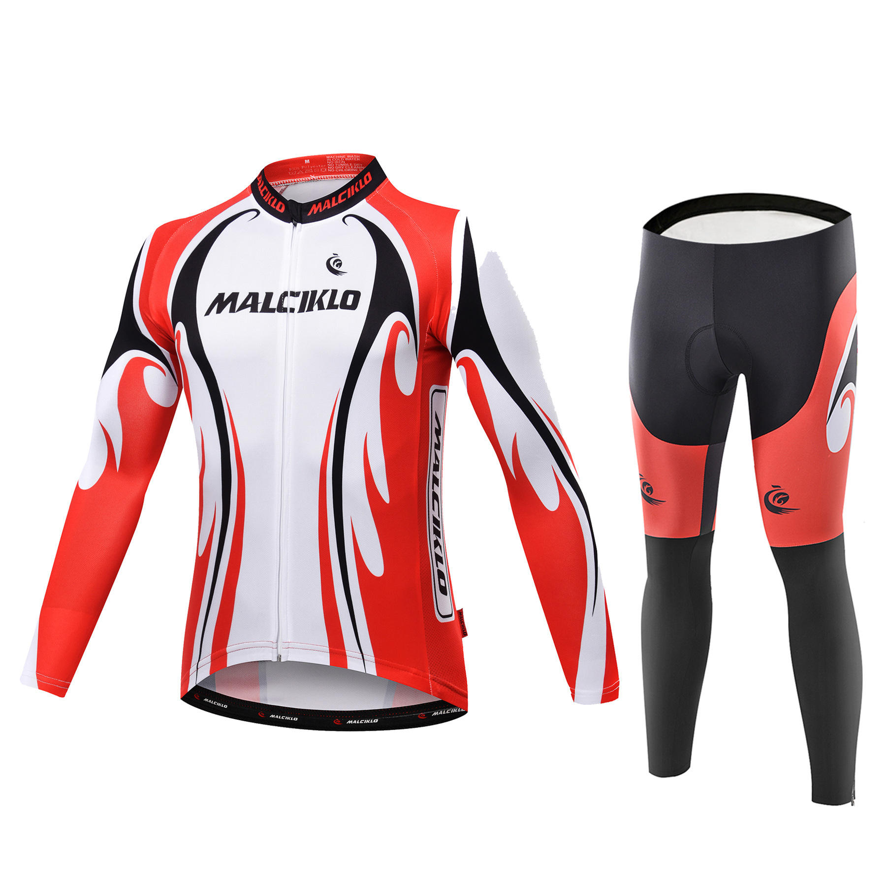 malciklo厂家男款秋冬自行车骑行服抓绒长袖套装速卖通亚马逊ebay