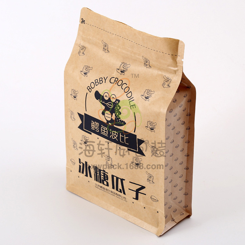 工厂来图定做自封八边封燕麦片防潮镀铝自立袋铝塑复合袋1斤装