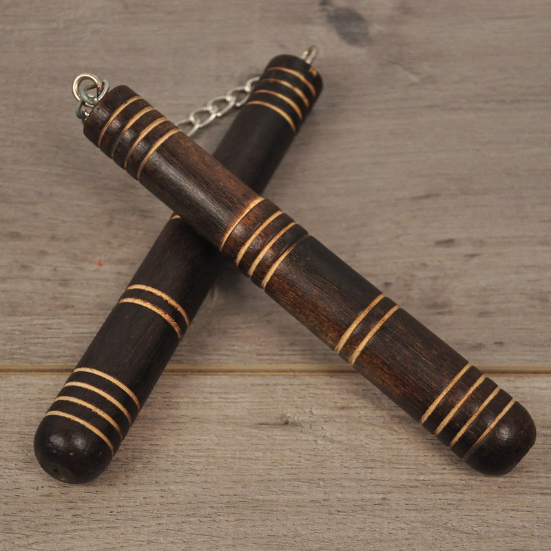 小号木质双节棍 儿童表演练习两节棍 安全双截棍 武术健身器材