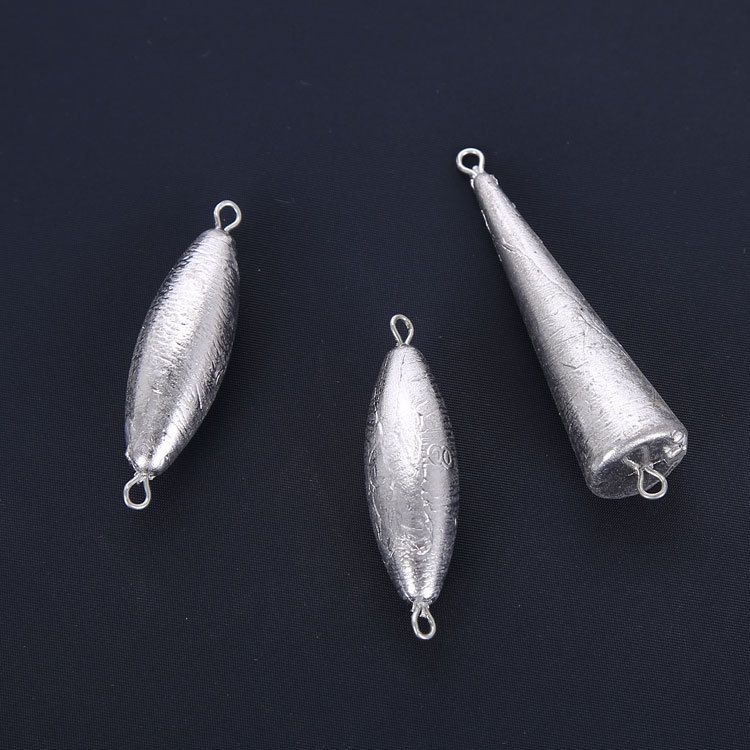 锚鱼铅坠 三角锥形带环铅坠 橄榄双环铅坠咬铅开口一件代发