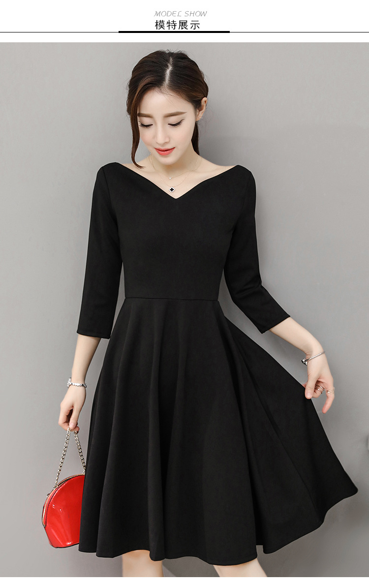 2017春女装新衣裙韩版中长款修身显瘦打