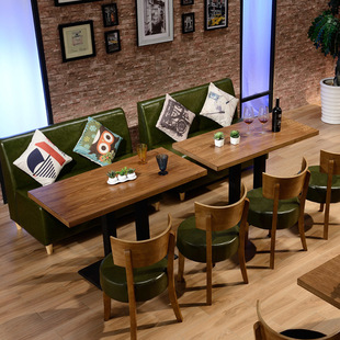 咖啡厅卡座沙发奶茶店靠墙卡座西餐厅茶餐厅简约北欧沙发桌椅组合