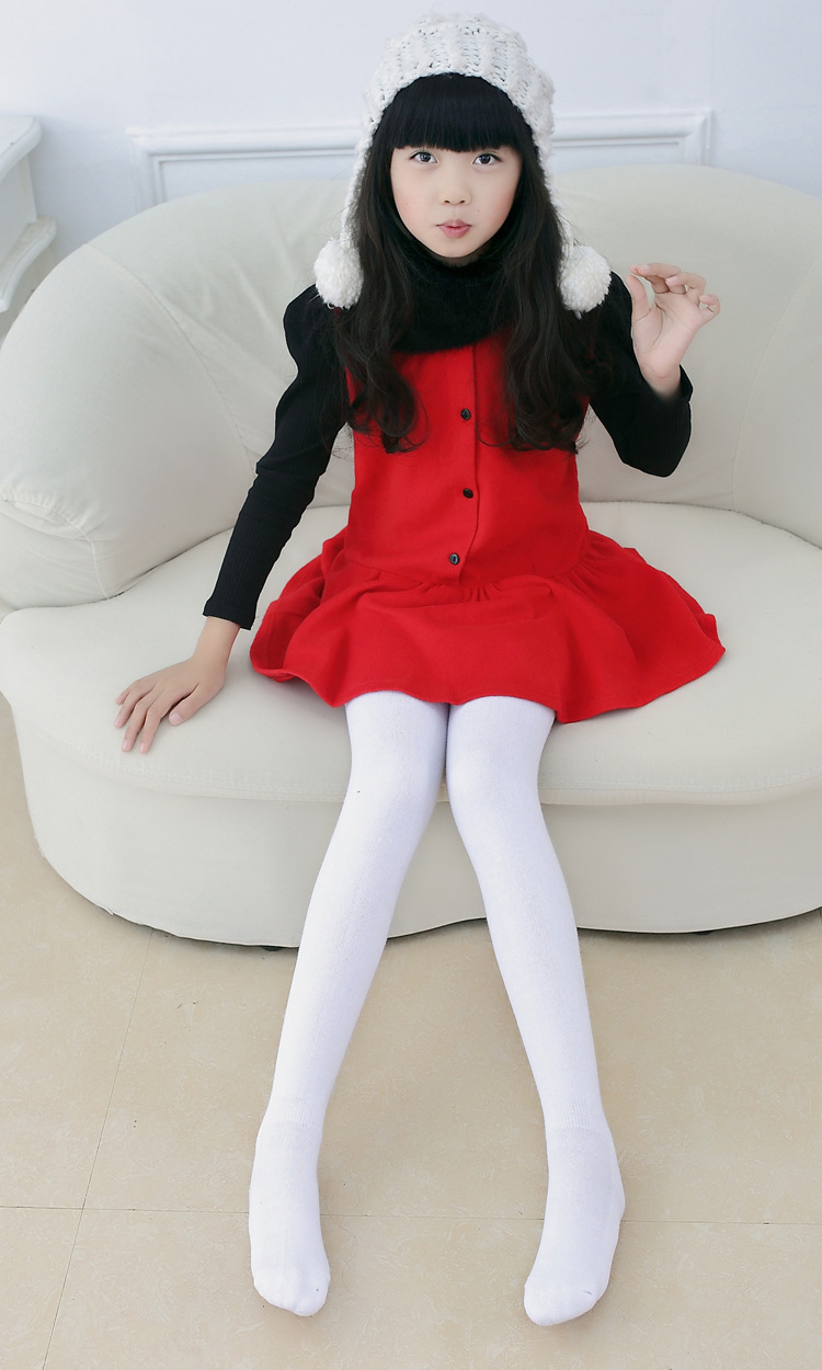 秋冬加绒加厚精梳棉儿童连裤袜女童保暖打底裤子宝宝舞蹈毛圈裤