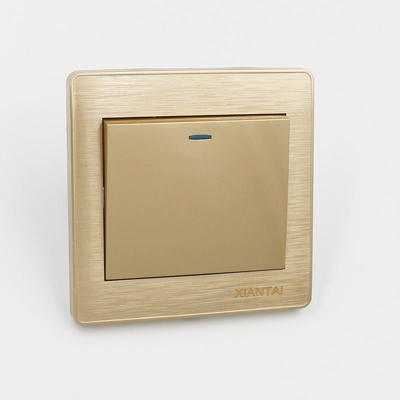 仙泰单联多控开关 供应香槟色墙壁开关 香槟金拉丝一开多控