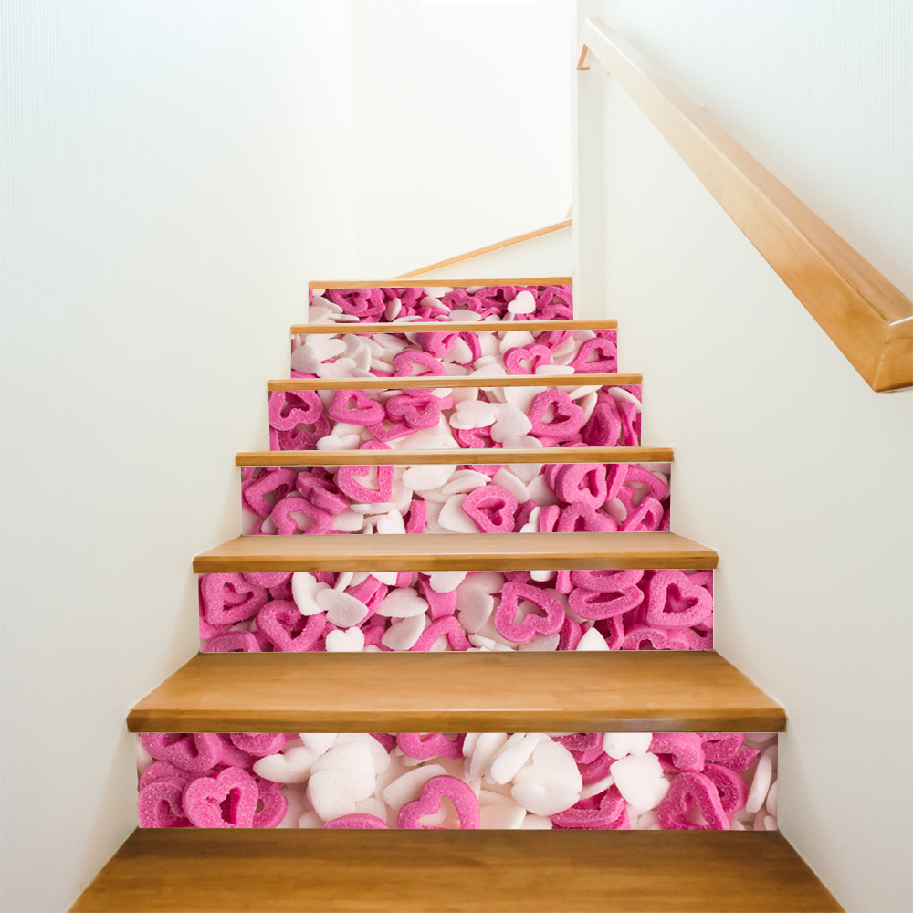 lt057 爱心糖果楼梯贴 时尚创意台阶装饰墙贴情人节系列