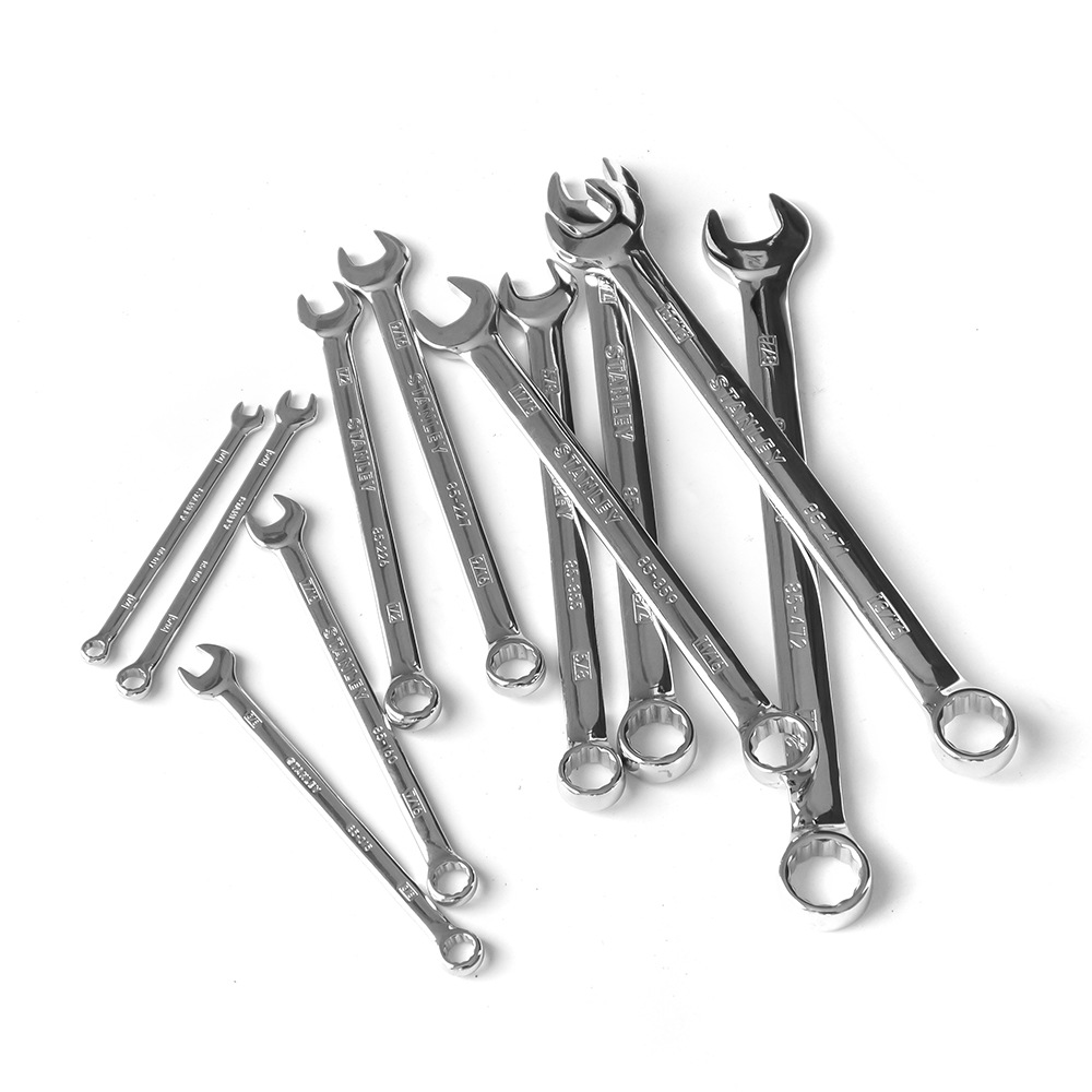 史丹利强力型英制精抛光两用长扳手 汽修工具梅花开口扳呆梅扳手