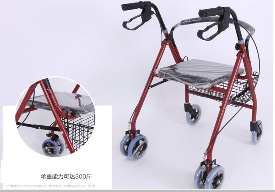 中老年购物车手推购物代步车老年人助行器可坐折叠厂家直销