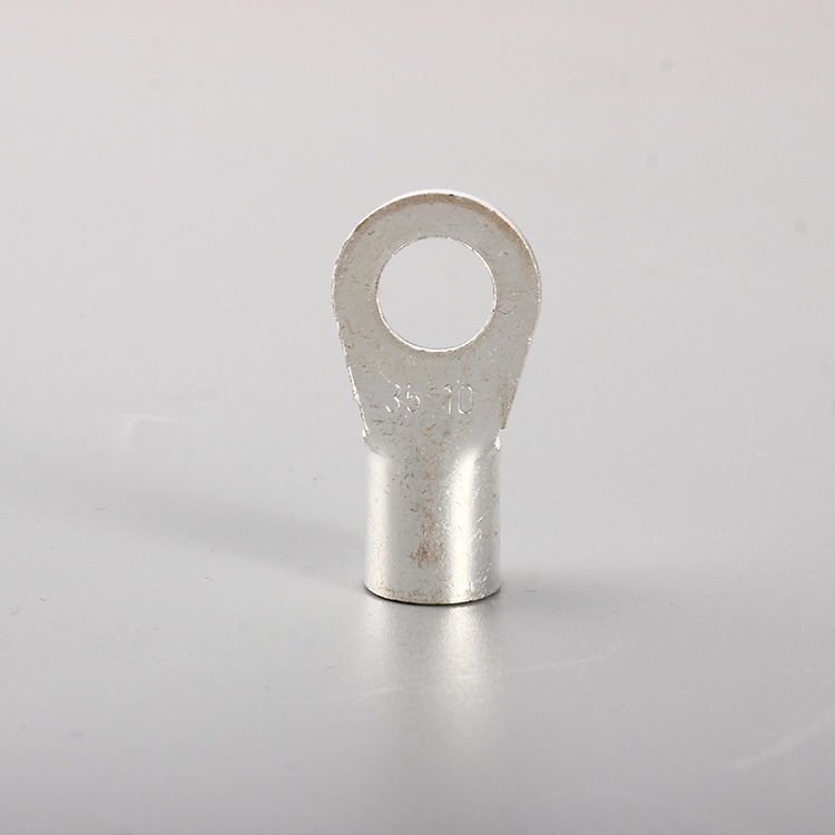 日晟厂家批发铜压接线端子o型圆形裸端头铜线鼻子 冷压端子