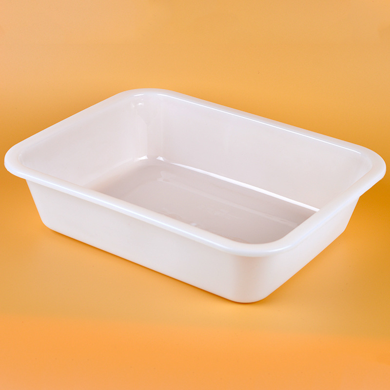 厂家直销多功能食品级塑料白色方盆食物浅盆高质量加厚方bing盆
