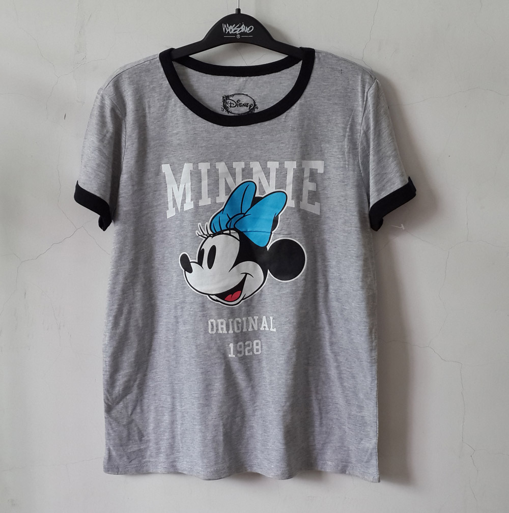 外贸原单尾货卡通米奇米老鼠圆领短袖女t 夏季