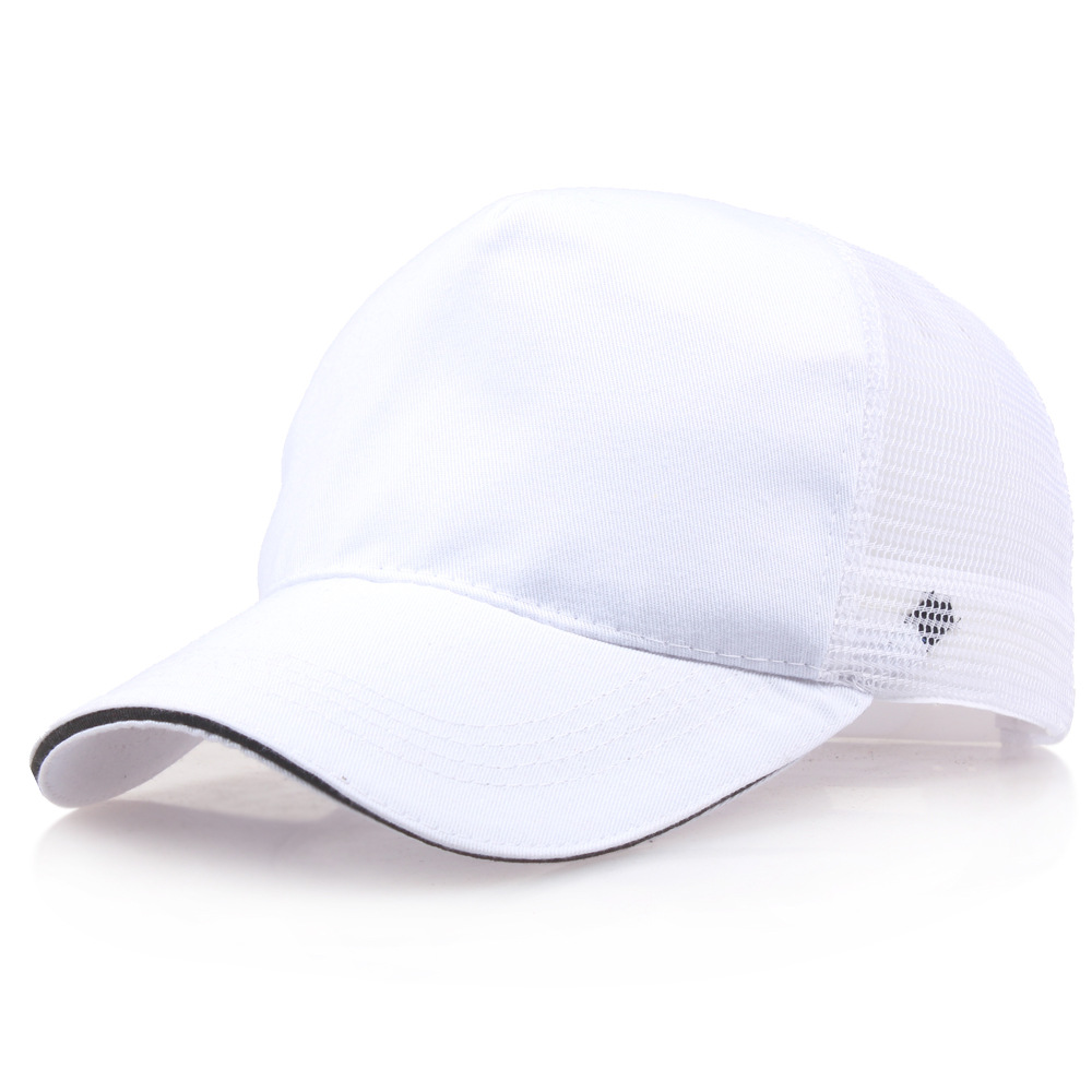 Lan Yin Wholesale Pure Cotton Summer Advertising Cap Five Pieces Mesh Cap Student Work Hat Travel Printing Mesh Cap