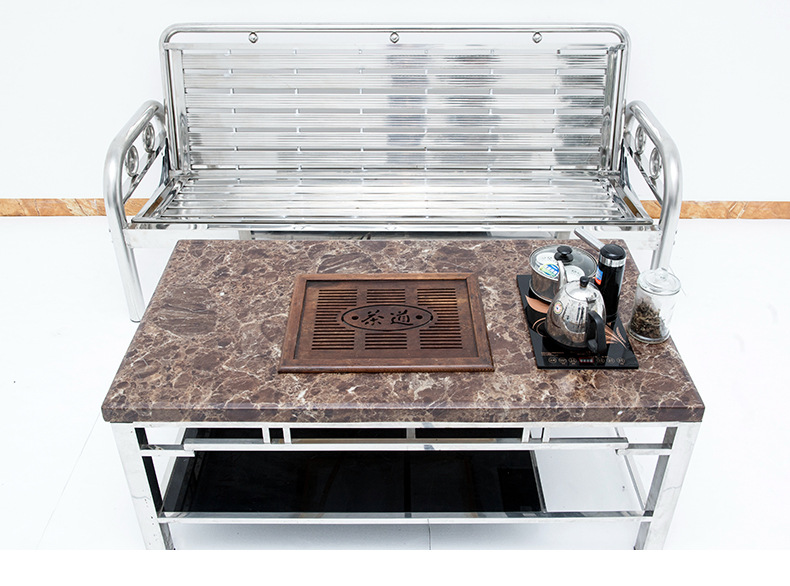 不锈钢沙发床厂家直销折叠办公椅公园户外休闲家具多功能午休躺椅