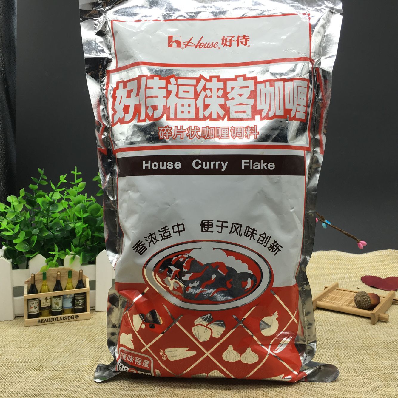 好侍福徕客咖喱碎片状调料福来客咖喱料1kg中辣咖喱饭咖喱鸡腿饭