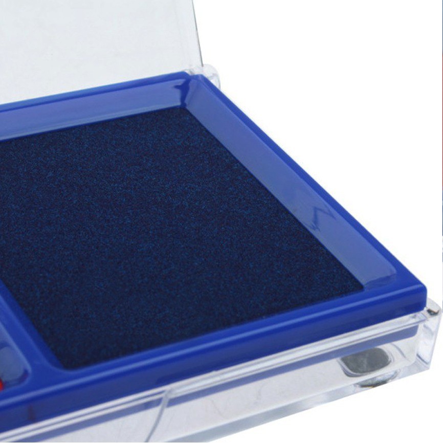 得力9865双色快干印台大号红蓝色盖章印泥速干印油橡皮章财务用品