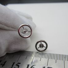 韩国S925银饰耳环气质简约珍珠托盘针防过敏纯银耳钉空托饰品配件