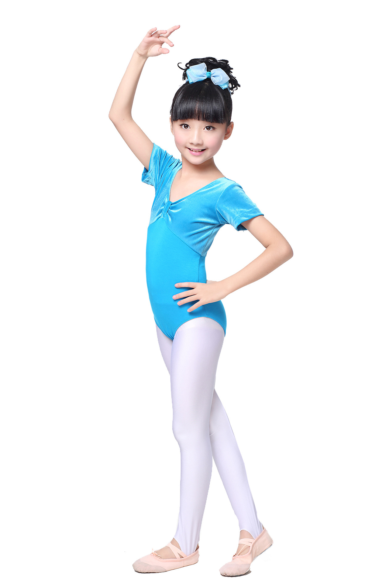 儿童舞蹈服装练功舞服女童春秋季练习舞服金丝绒连体服演出服批发