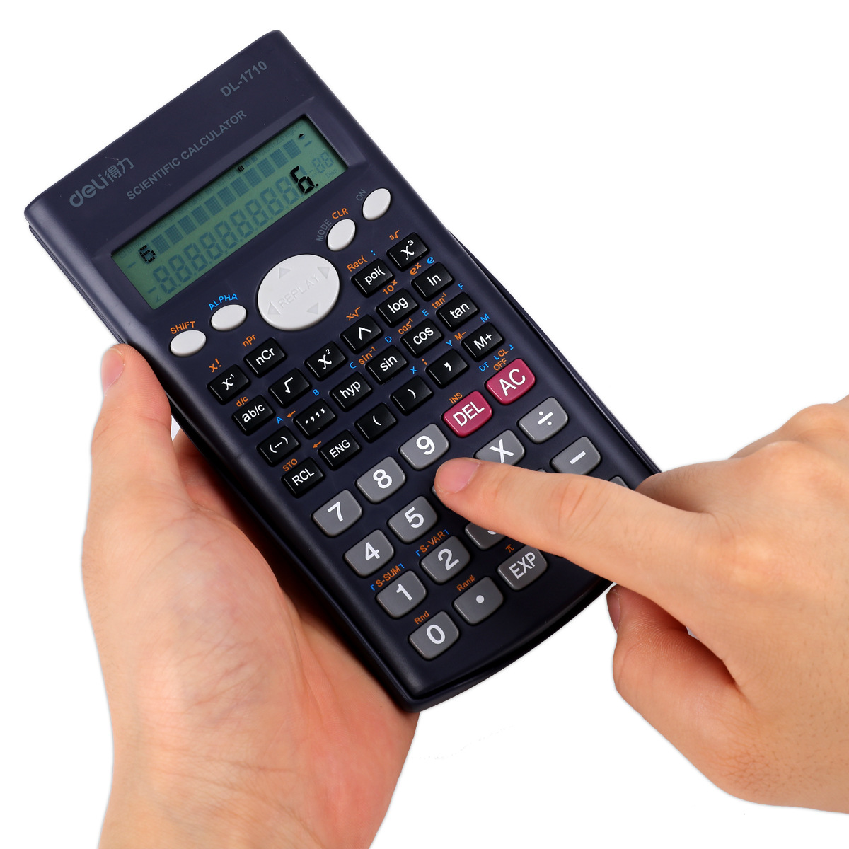 得力1710科学函数计算器计算机中学生考试用品 双行显示学生用品