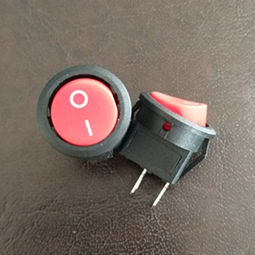 小圆两脚实心红盖船型开关玩具开关165孔径15mm