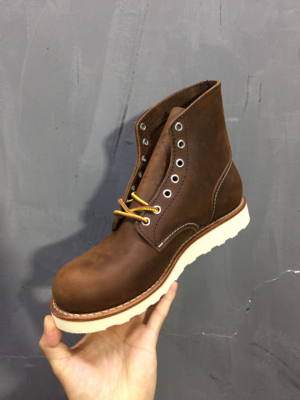 原创无red logo固特异纯牛皮9111复古工装靴wing 9011男靴