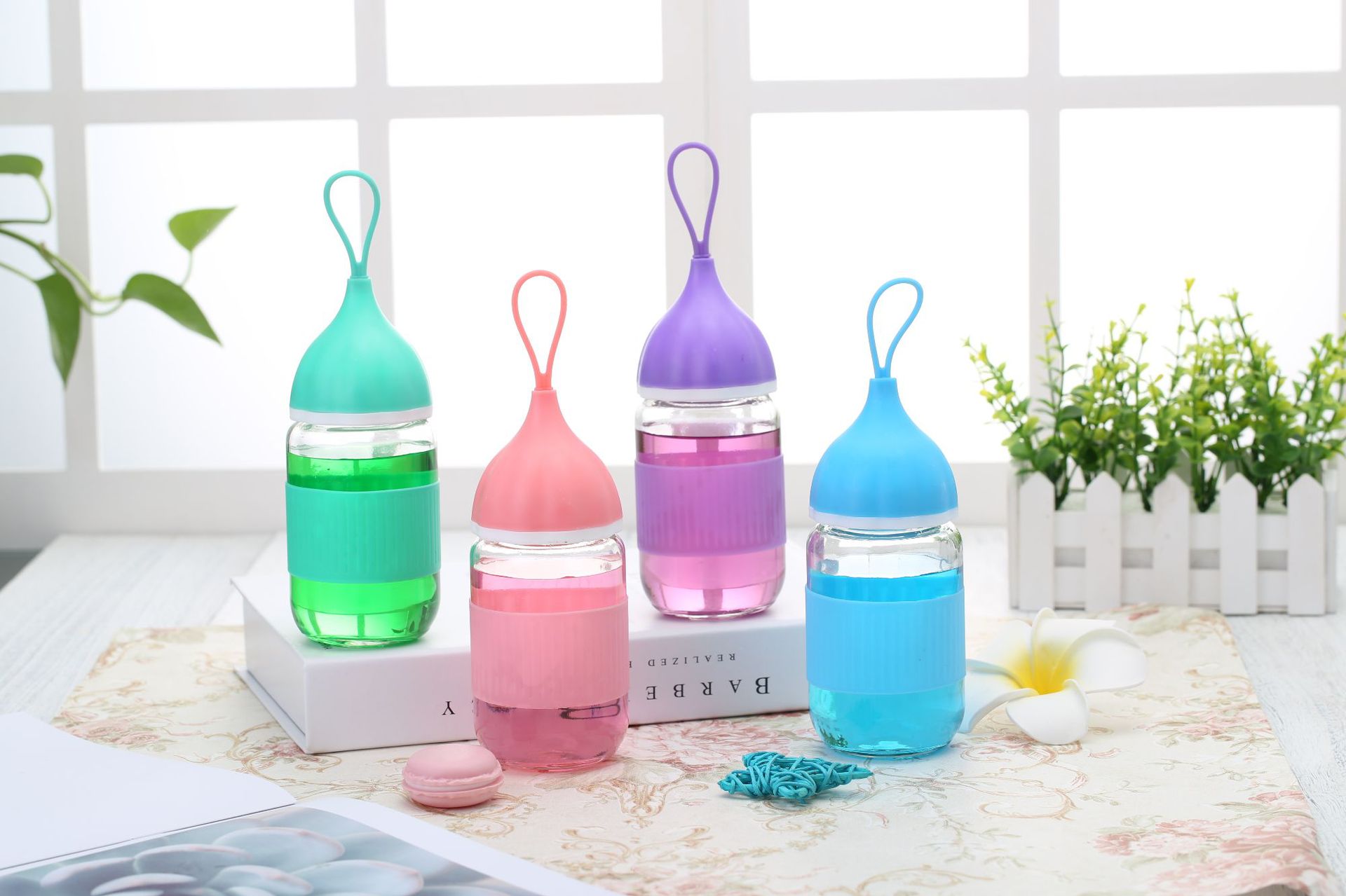 厂家直销加厚耐热小艾杯提绳玻璃杯随手杯开业小礼品广告定制logo