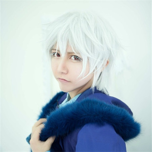 现货韩国假发套纯白色cosplay男生时尚欧美外贸厂家直销一件代发