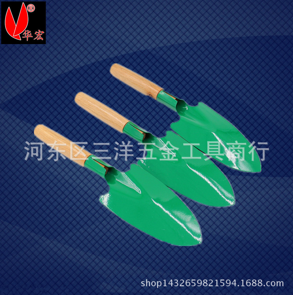 Factory Supply Garden Gardening Tools Wooden Handle Spade Kinds of Flowers Weeding Ploughstaff Small Shovel Wholesale Stall Supply
