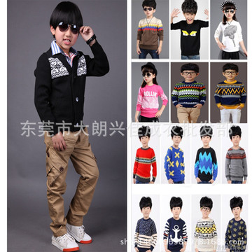 新款童装羊毛衫 套头库存毛衣清仓特价批发 夜市地摊韩版小孩