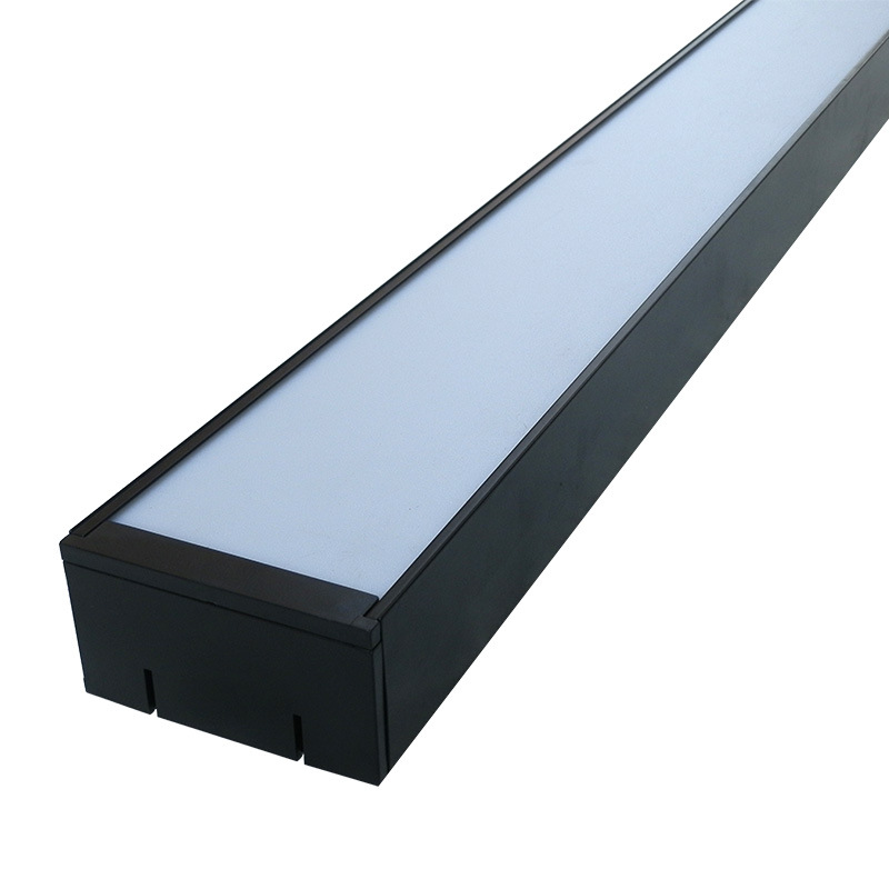 格栅长条办公灯铝型材线条灯外壳无缝拼接吊线灯方通套件铝材配件