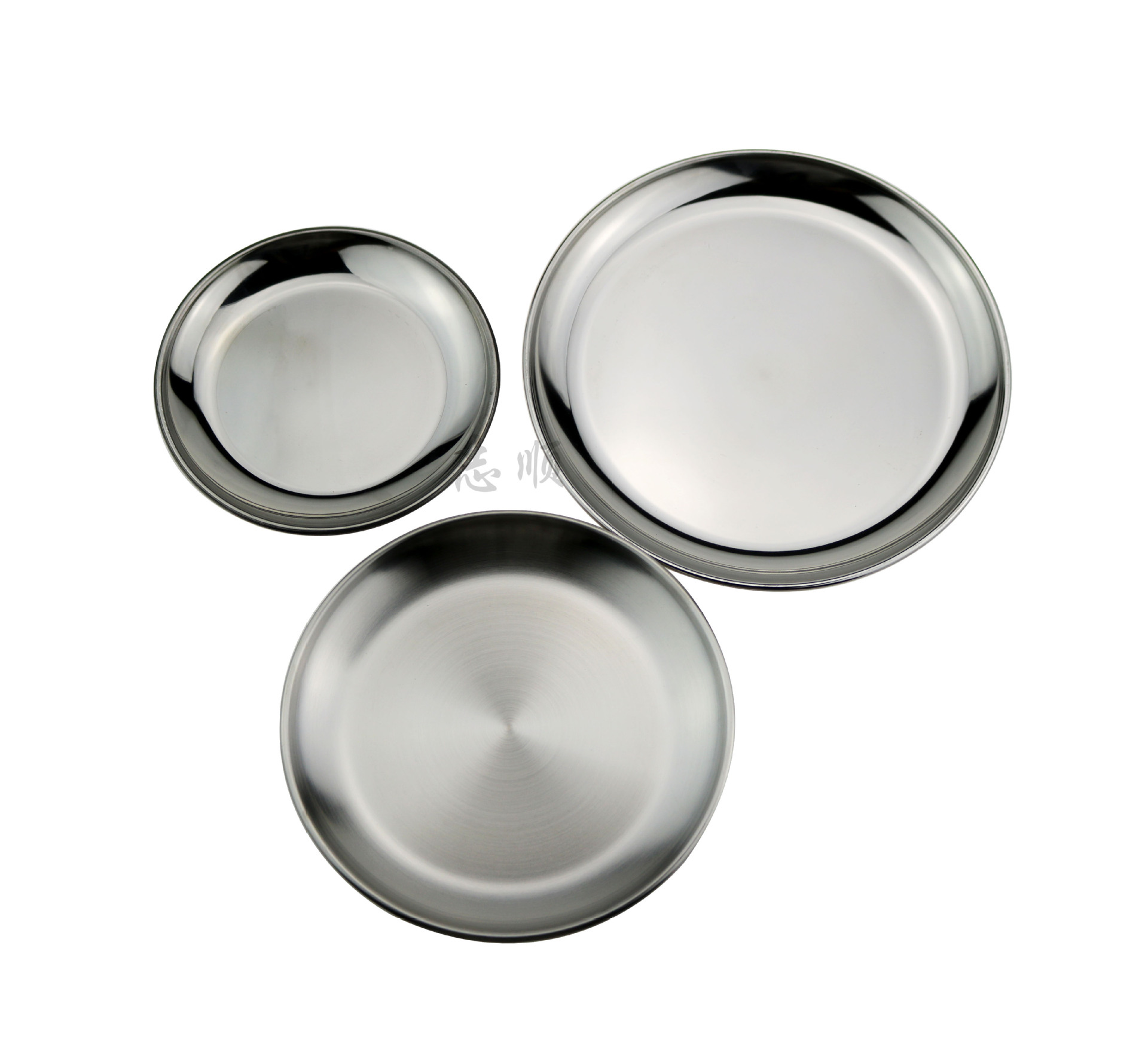 不锈钢圆盘 无磁韩式精抛圆盘 1.0厘加厚浅盘 水果盘 多用碟盘子