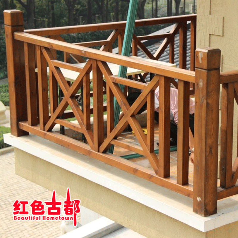 厂家直销全国定制木栏杆木扶手实木栏杆 园林实木栏杆木质防护栏
