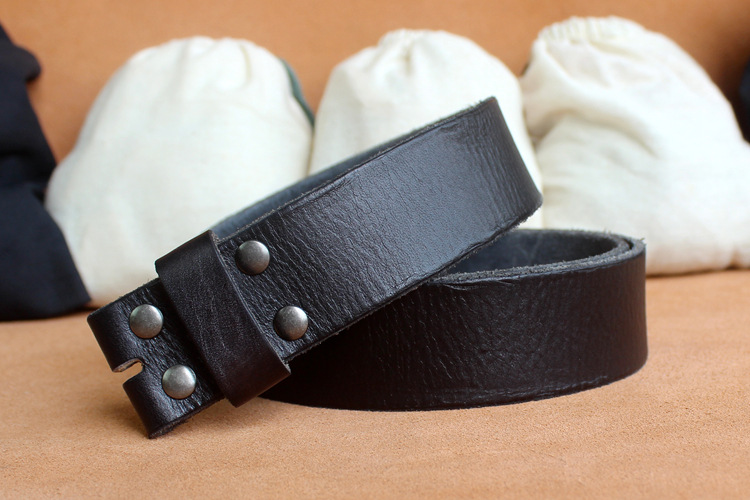 跨境专供 男士无头水洗腰带头层牛皮带身38mm手工皮具植鞣革带条