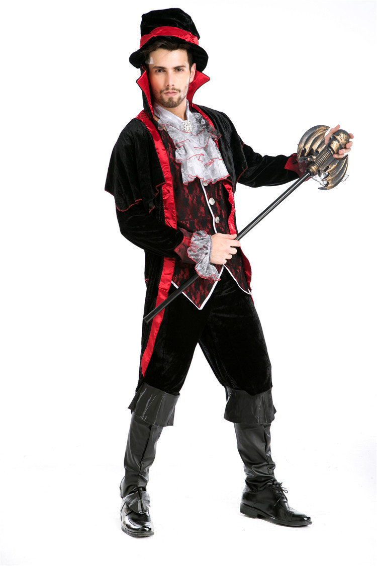 万圣节服装成人男恶魔服装 cosplay服装 化妆舞会 豪华吸血鬼服装