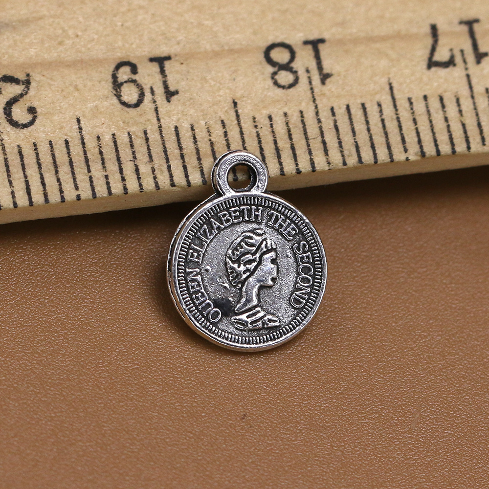 diy饰品配件 古银色伊丽莎白二世女王头像吊坠 手链服饰配饰 批发