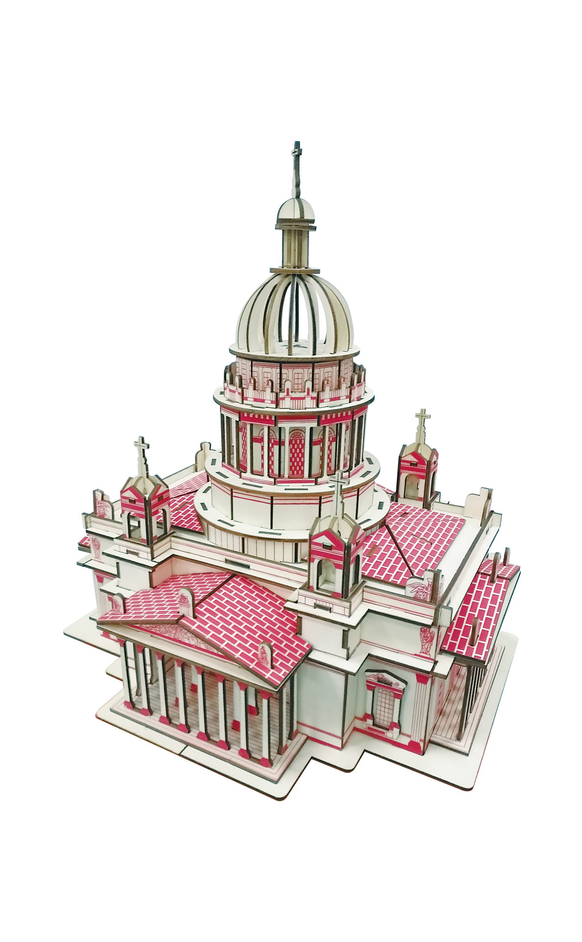 苏州园林 激光切割 3d木制diy立体拼图