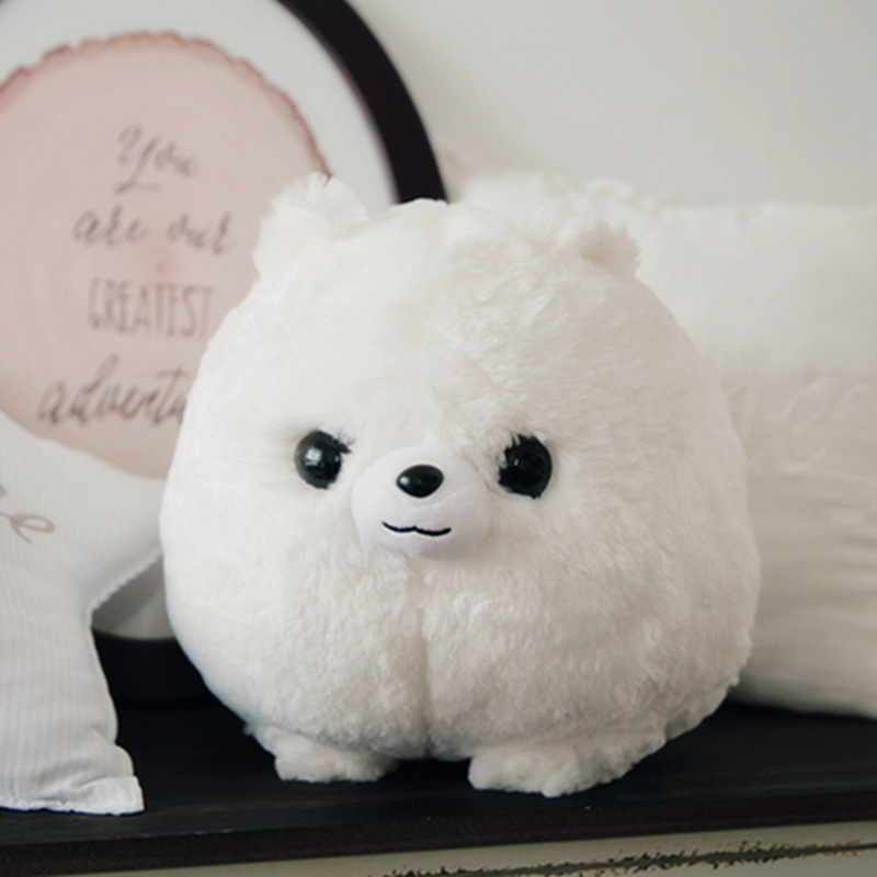 胖胖圆圆博美狗公仔可爱毛茸茸小狗毛绒玩具女生礼物娃娃一件代发