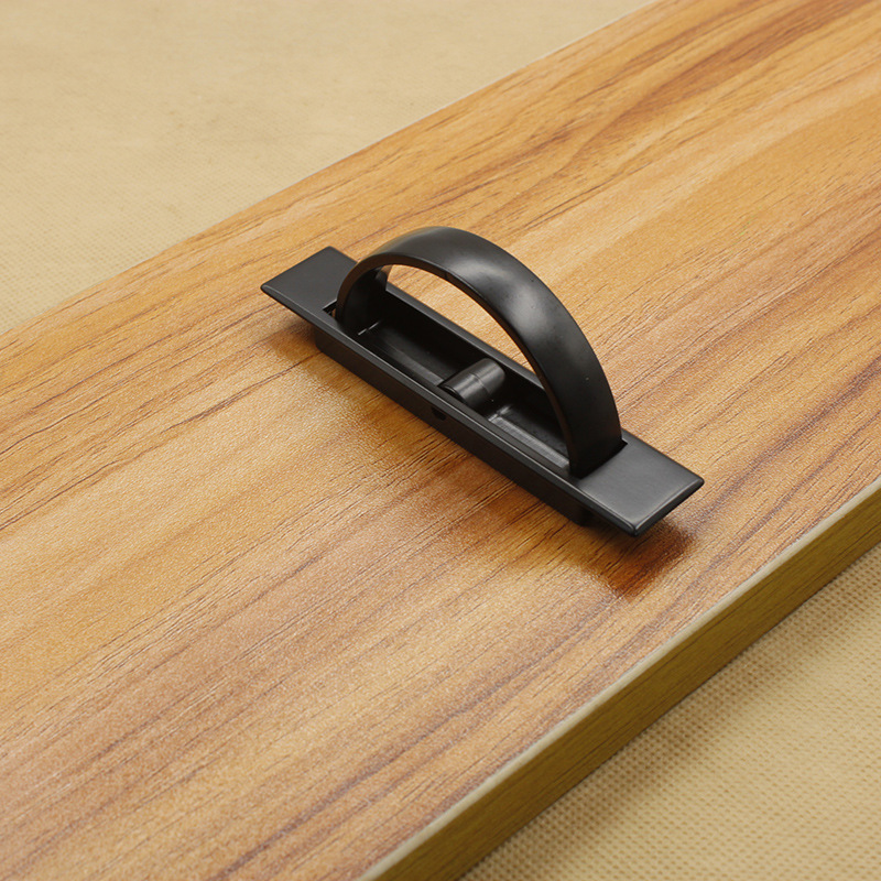 榻榻米隐形拉手暗拉手简约地台地柜隐形踏踏米抽屉旋转平面把手